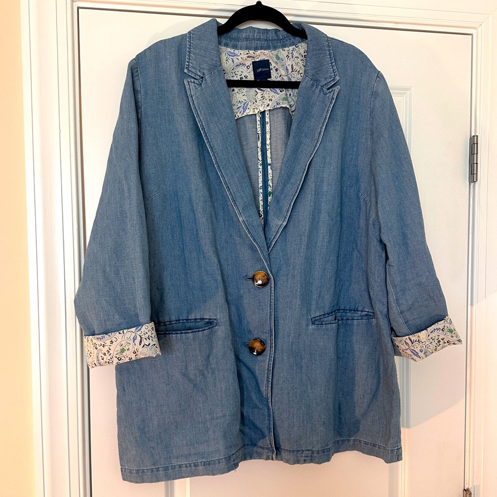 JJill denim boyfriend blazer